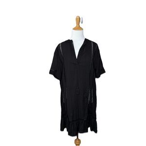 Time And Tru Black Lightweight Swim Cover Up Pull Over Size Medium 8-10 Womens